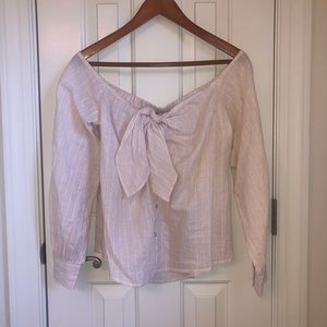 Free people light pink over the shoulder blouse